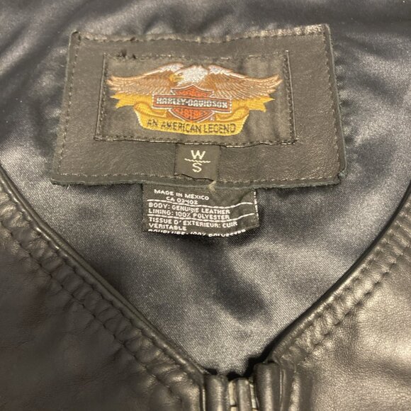 HARLEY-DAVIDSON Women’s Leather Motorcycle Vest w/ Lace-up Sides Size S - Picture 5 of 12